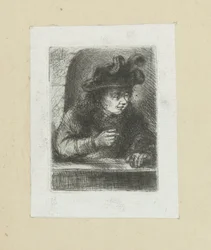 Man vid räcke The Compleat Work of Etchings av John Chalon / Oeuvre Complette des Eaux Fortes av Jean Chalon (serietitel)