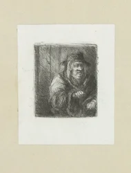 Oude man satte mantel i hackad The Compleat Work of Etchings av John Chalon / Oeuvre Complette des Eaux Fortes av Jean Chalon (serietitel)