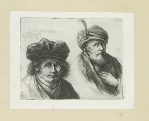 Twee mannen sätter hackad i tulband The Compleat Work of Etchings av John Chalon / Oeuvre Complette des Eaux Fortes av Jean Chalon (serietitel)
