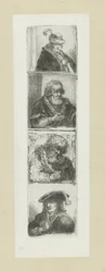 Vier mansportretten The Compleat Work of Etchings av John Chalon / Oeuvre Complette des Eaux Fortes av Jean Chalon (serietitel)