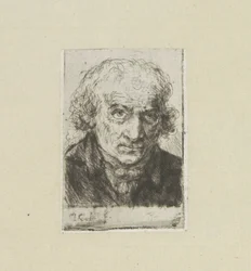 Volwassen man, till rätt The Compleat Work of Etchings av John Chalon / Oeuvre Complette des Eaux Fortes av Jean Chalon (serietitel)