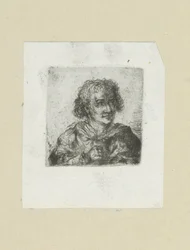Vuxen man, hans högra hand synlig The Compleat Work of Etchings av John Chalon / Oeuvre Complette des Eaux Fortes av Jean Chalon (serietitel)