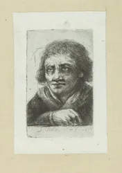 Vuxen man, hans högra hand synlig The Compleat Work of Etchings av John Chalon / Oeuvre Complette des Eaux Fortes av Jean Chalon (serietitel)