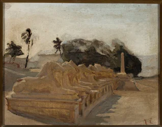Sfinxallén i Amontemplet i Karnak. Från en resa till Egypten