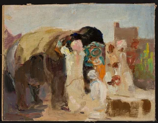 Jaipur - målning av en elefant. Från en resa till Indien