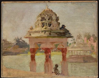 Madras - tempel med helig sjö. Från en resa till Indien