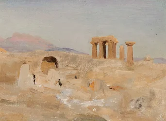 Apollontemplet och Parnassos i Korinth. Från en resa till Grekland
