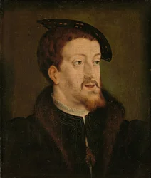 Porträtt av Karl V, ca 1530 (olja på pannå)