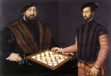 Johan Fredrik den storsinte spelar schack, 1552