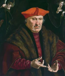 Porträtt av Erard de la Marck[1]
Alternativ titel(s):  

Porträtt av Erard de la Marck (1472-1538). Prinsbiskop av Liège.