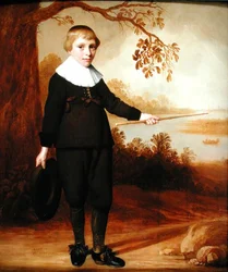 Porträtt av en sjuårig pojke i ett flodlandskap, 1640