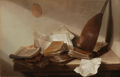 Stilleben med böcker, 1625-30
