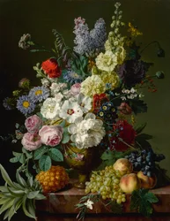 Stilleben av blommor i en vas