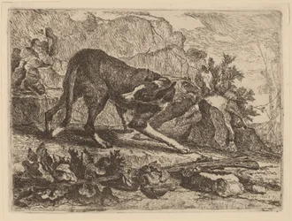 Landskap med vinthund och gevär