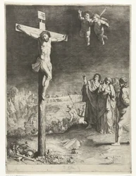Kristus på korset med sörjande Maria och Johannes