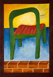 Chair in the Air, 2005 (olja på trä)