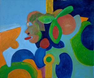 Självporträtt som en gris som flyger högt, 2009 (olja på duk)