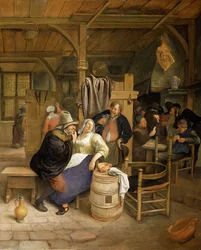 En kroginredning med kortspelare