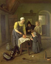 Bondfamiljen vid måltidstiden, c.1665