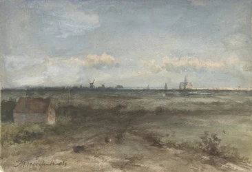 Utsikt över Haarlem från sanddynerna, mitten av 1800- och början av 1900-talet.