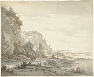 Bred älvdal med branta berg