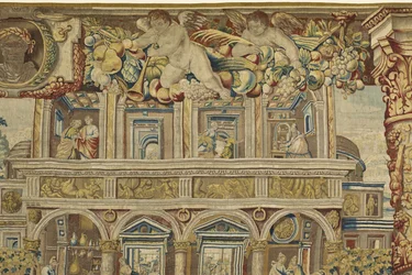 Detalj av slottet och musikerängeln från Vertumnus och Pomona, c.1630