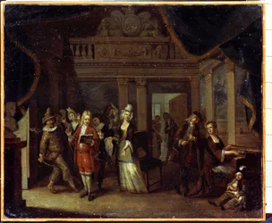 Privat konsert. En huskonsert. Målning av Jan Josef Horemans den äldre eller den äldre (1682-1759). Flamländsk konst, rokokostil. Olja på duk. Statens museum för historia och konst, Serpukhov (Serpukhov), Ryssland.