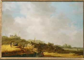 Landskap med sanddyner (målning på ek)