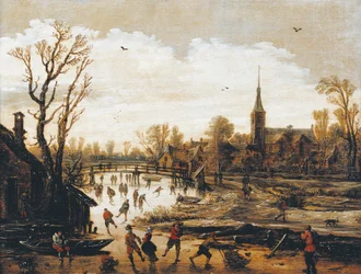 The Skaters, na Jan van Goyen (1596-1656)swed