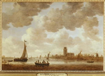 Utsikt över Dordrecht och Grote Kerk ...