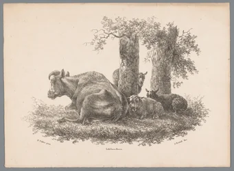 En ko och tre får Beesten Studien av J. Kobell efter Paul Potter Nr. 1 (serietitel)