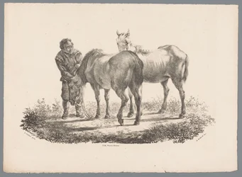 Man och två hästar Beesten Studien av J. Kobell efter Paul Potter Nr. 1 (serietitel)