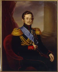 Porträtt av Ivan Fyodorovich Paskevich, greve av Erivan, vicekung i kungariket Polen (Porträtt av I.F. Paskevich, greve av Erivan, vicekung av kungariket Polen). Målning av Jan Ksawery Kaniewski (1805-1867), olja på duk
