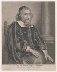Porträtt av Ephraim Bonus, läkare, 1600-talet.