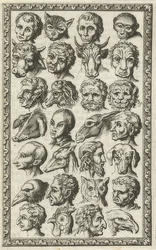28 huvuden av människor och djur (28 koppen van mensen en dieren). 1682