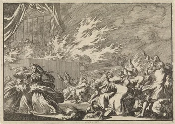 Brand i ett träskjul där en teaterföreställning äger rum intill Amelienborg slott i Köpenhamn, 1689