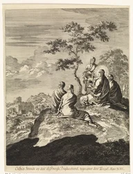 Kristus talar med Petrus, Jakob, Johannes och Andreas på Olivberget