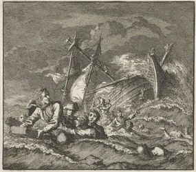 Emblem: skeppsbrott Skeppsbrott med drunknande människor