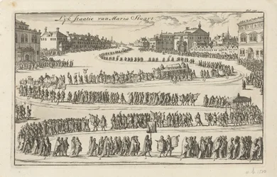 Begravning av drottning Mary II Stuart, 1695 Lyk state of Mary Stuart (titel på objekt)