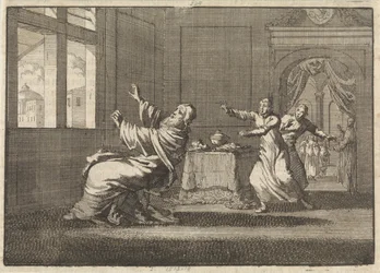 Påven Innocentius XII faller baklänges från Quirinalens fönster kort efter valet, 1691
