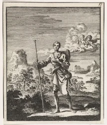 Pilgrim i ett bergslandskap