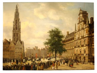 Procession på Grand Place i Antwerpen