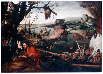 Landskap med liknelsen om den helige Christopher, tidigt 1500-tal.