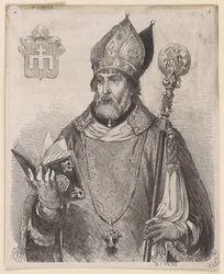 Andrzej Zebrzydowski, biskop av Kraków - träsnitt efter en teckning av Jan Matejko