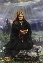 Den heliga Kinga ber mitt bland Sączbergen.