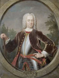 Nederländska: Gustaaf Willem baron van Imhoff (1705-50). Generalguvernör (1743-50) Porträtt av Gustaaf Willem, baron van Imhoff, generalguvernör för Nederländska Ostindiska Kompaniet