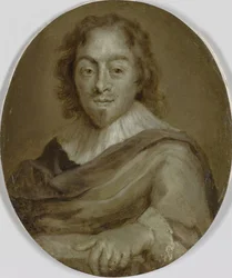 Porträtt av Constantijn Huygens, poet, sekreterare till prins Fredrik Henry och prins William II och förste rådman och finansminister till William III