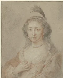 Porträtt av Sara van Baerle, hustru till Philips van Dorp