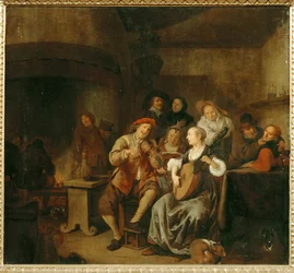 Bönder som gör musik (målning på Oakwood)