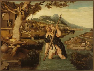 Landskap med Saint Christopher, första hälften av 1500-talet..